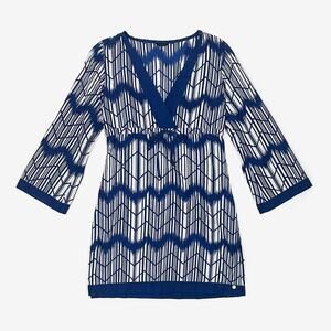 Ted Baker Marcia Tunic Dress Small Blue Cotton Swim Cover Up Beachy Coastal
